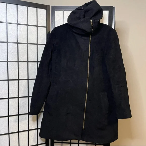 Cole Haan Black Asymmetrical Signature Wool Blend Jacket Size 6 - Picture 3 of 5